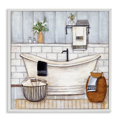 Stupell Industries Bathroom Farmhouse Style Tub, 24" x 24"