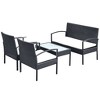 vidaXL-Patio-Lounge-Set-4-Piece-Weather-Resistant-Poly-Rattan-Black-with-Cream-White-Cushions-Sturdy-Steel-Frame - 3 of 4