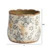 Nearly Natural 7-in Tuscan Ceramic Gray Scroll Planter - 2 of 2