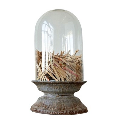 Glass Cloche with Zinc Base 25" - 3R Studios