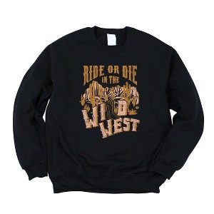 Simply Sage Market Women's Graphic Sweatshirt Ride or Die Wild West - 1 of 3