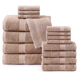 BAGOKIE 16 Piece Premium Cotton Bath Towel Set - 1 of 4