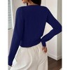 Women's Cropped Knit Cardigan Open Front Tied Short Sweater Cover Up - 4 of 4
