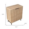 HomeRoots 35" Oak Wood Textured Door Accent Cabinet With Two Doors - 3 of 4