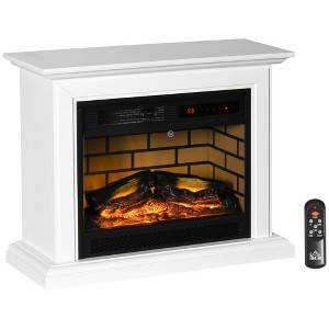 NAYSAYE Freestanding Fireplace Mantel with Realistic Flame Effect for Living Room or Bedroom Decor, White, 31"*11.75"*24.5" - 1 of 4