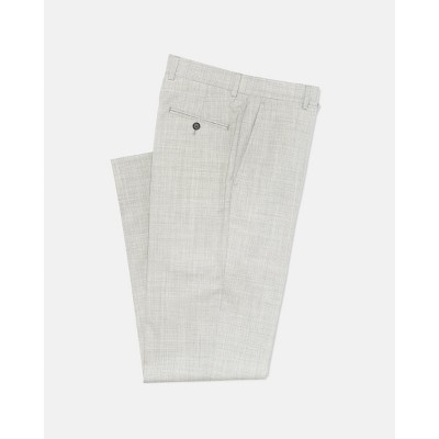 Lomsoe light grey tropical wool trousers