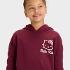 Girls' Hello Kitty Cherry Oversized Hooded Fleece Sweatshirt - Red - 2 of 4