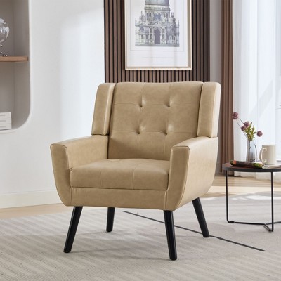 NicBex Modern Accent Chairs, Soft Leather Material Ergonomics Accent Chair Living Room Chair, with Black Legs for Indoor Home Bedroom