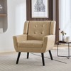 Okak Modern Upholstered Arm Accent Chair With Black Legs,Comfy Lounge Chair for Living Room,Bedroom,Apartment - 3 of 4