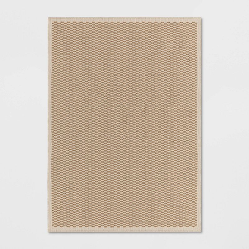 5&#39;x7&#39; Rectangular Woven Outdoor Area Rug Checkered Ivory Natural - Threshold&#8482; designed with Studio McGee, 1 of 6