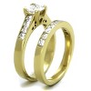 Slickblue Women’s 2-Piece Gold CZ Ring Set – Square Center Stone, Engagement Band, Size 5 to 10 - 4 of 4