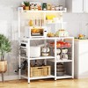Aheaplus Kitchen Storage Shelf with Hooks, Coffee Bar with Charging Station and Shelves - 2 of 4
