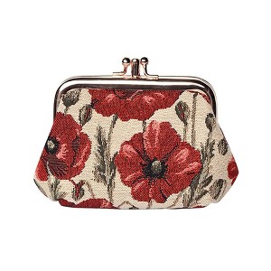 Signare USA Red Poppy Floral Frame Purse for Coins - 1 of 1