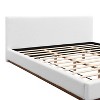 ORRD Elegant White Fabric Upholstered King Bed with Wood Grain Solid Wood Base Frame, White - 4 of 4