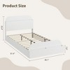 Bed Frame, Wooden Beds with Storage Headboard and Raised-Foodboard for Kid - 2 of 4