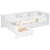 Merax Modern Twin Size L-Shaped Platform Bed with Trundle, Drawer & Built-in Storage Shelves - 4 of 4