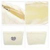 Unique Bargains Durable Heart Makeup Bag Beige Purple 1 Pc - 3 of 3
