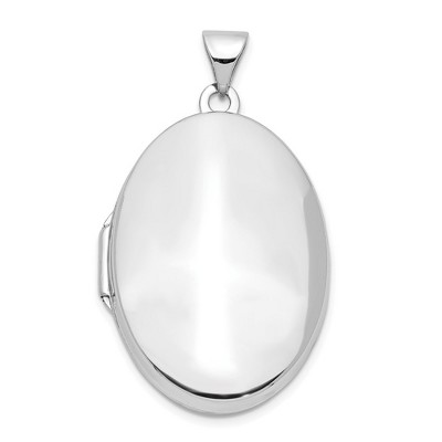 Black Bow Jewelry 14k White Gold Polished Domed Locket, 26mm