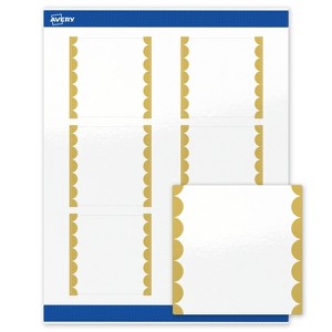 Avery Printable Square Labels, Gold Edge Dots, 3" x 3", Glossy White Square Labels, Permanent, Laser/Inkjet, 60ct, Great for Product Labels - 1 of 4