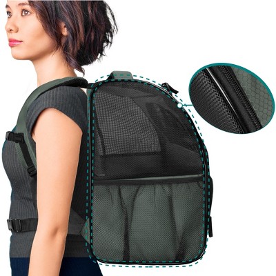 Dark Gray Medium Soft Sided Pet Carrier Backpack