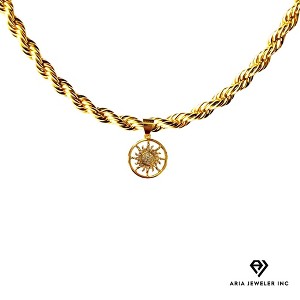 Aria Jeweler Chain with Gold Bohemian Sun Pendant - 1 of 4
