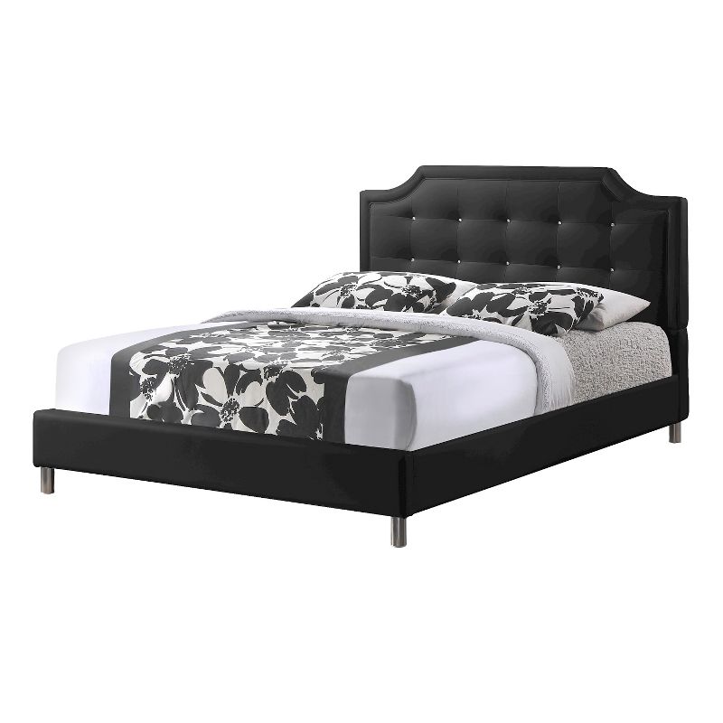 King Carlotta Modern Bed with Upholstered Headboard - Baxton Studio, 1 of 6