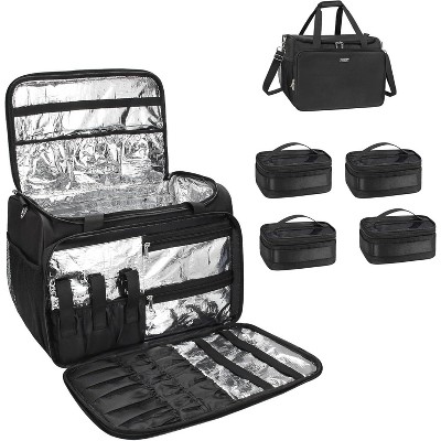 Professional Hairdressing Bag with 4 small bag, Toiletry Travel Bag, Cosmetics Beauty Hairdresser Bag with Shoulder Strap, Hair Makeup Salon