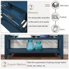 Console Sofa Table with 2 Storage Drawers and 2 Tiers Shelves, Mid-Century Solid Wood Buffet Sideboard for Living Room, Kitchen, Dining Room - 4 of 4