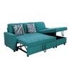 DOMETOUR Blue Flannelette 2-Piece Couch Living Room Sofabed - 4 of 4