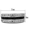 Slickblue Women's Polished Stainless Steel Eternity Ring with Black Synthetic Diamond CZ, Size 5-10 - 2 of 4
