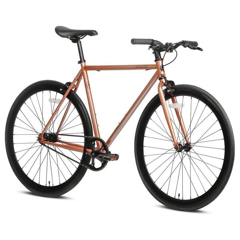 AVASTA BA9002WF-2 700C 54 Inch Single Speed Loop Fixed Gear Commuter Fixie Bike w/ High-TEN Steel Frame for Adults 5' 6" to 5' 11", Iridescent Copper, 1 of 7