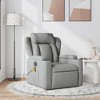 vidaXL Light Gray Fabric Recliner Chair, 6-Point Vibration Massage, Adjustable Backrest & Footrest - 2 of 4