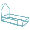 CAVINAS Kids Montessori Bed with House-Shaped Headboard,Floor Bed with Armrest,Twin Size,Gray/White/Pink/Green/Blue/Brown - 4 of 4