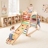 VEVOR Indoor Playground Jungle Gym, 4-in-1 Wooden Indoor Playground Playset with Climbing Rock, Slide, Wooden Ladder & Gym Rings, 220LBS, Multicolor - 2 of 4