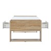 PAGED Two Tone Wooden Coffee Table, Modern Side Table with Storage Drawers and Open Shelf, High Glossy Center Table for Living Room, Bedroom - 4 of 4
