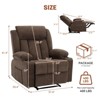 Recliner Chair, Manual Reclining Sofa with Massage and Heat, Comfy Overstuffed Rocking Chair with Side Pockets - 2 of 4