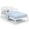 Infurnic Beds, Toddler Single Bed with Safety Guardrails and Headboard, Low To Floor Design for Toddler Children, White, 70"*36"*27" - 3 of 4