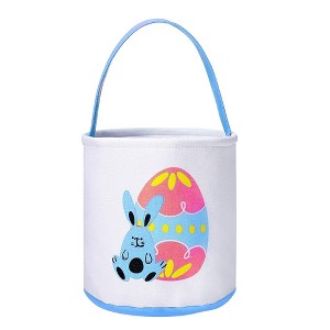 WOPET Easter Basket - Seersucker Bunny Baskets for Kids, Egg Hunt Basket for Easter Gifts Blue - 1 of 1