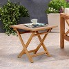 Wooden Side Table, Teak Wood Small Table for Indoor & Outdoor Use, Compact Patio Side Tables or Outdoor End Tables for Garden, Deck, or Balcony - 2 of 4