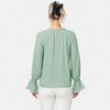 Anna-Kaci Women's Long Sleeve Blouse with Flounce Cuffs and Ruffle Trim Tie Neck Design - 4 of 4