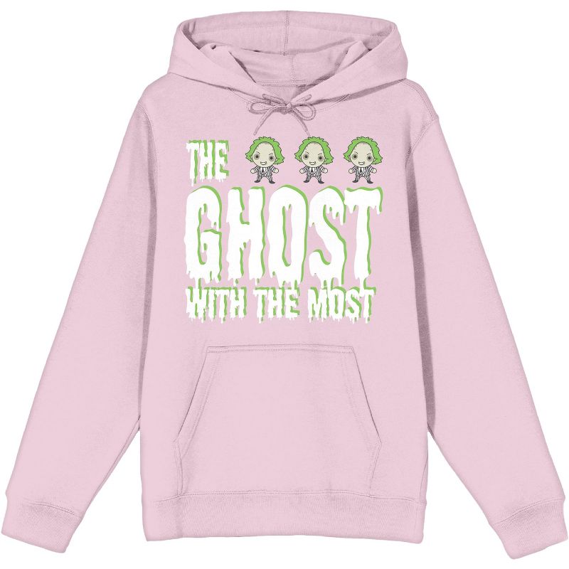 Beetlejuice "The Ghost With the Most" Men's Cradle Pink Graphic Hoodie, 1 of 3