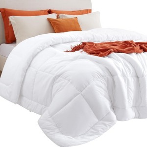 Comforters- Duvet Insert Contrast Down Alternative Comforter Quilted All Season Duvet with 8 Tabs, Machine Washable, Gifts for Women - 1 of 4
