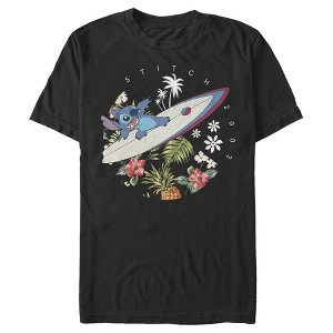 Men's Lilo & Stitch Surfing Tropical Jungle Waves 2002 T-Shirt - 1 of 4