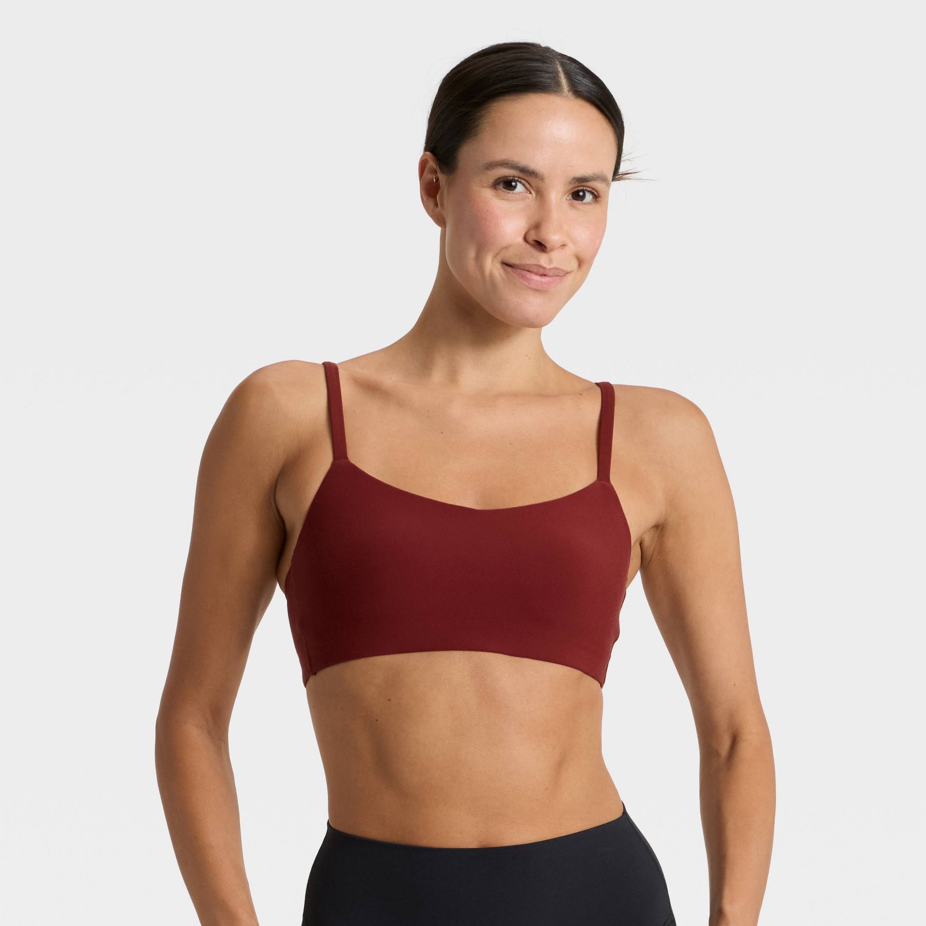 Women's Everyday Soft Light Support Strappy Sports Bra - All In Motion™ Maroon XL