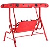 Costway Kids Patio Swing Chair Children Porch Bench Canopy 2 Person Yard Furniture red - 2 of 4