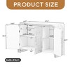 Leovsnove 47.2'' Sideboard Buffet Cabinet with Storage & Adjustable Shelf for Living Room, Wood Sideboard with Curved Edge - 3 of 4
