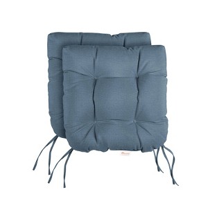 2pc 16" x 16" x 3" U-Shaped Outdoor Tufted Chair Cushions - Sorra Home - 1 of 3