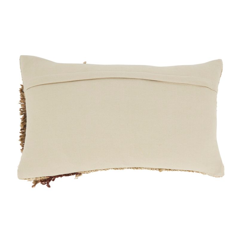 Saro Lifestyle Textured Poly Filled Pillow with Layered Elegance, Beige, 16"x24", 2 of 4