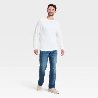 Мужские рубашки Goodfellow & Co Men's Vintage Long Sleeve Texture Crewneck Shirt - Goodfellow & Co™ Cream L — фото 3