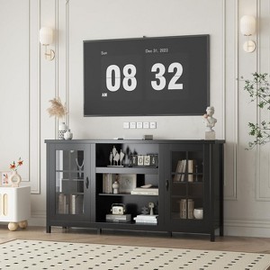 Modern TV Stand for 65 Inch TVs,Wood Media Console with Storage Cabinets, Entertainment Center for Living Room/Office - 1 of 4